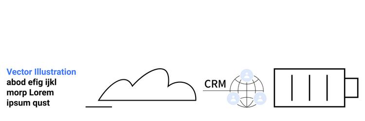 cloud connectivity with crm integration and power vector image