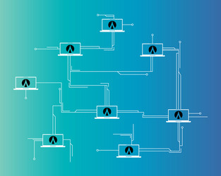 dentacoin blockchain circuit networking style vector image