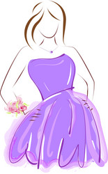 girl in purple prom dress vector