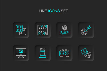 set line bingo time chess clock game dice vector image