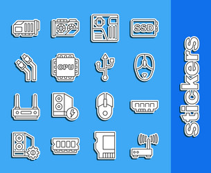 set line router and wi-fi signal ram random vector image