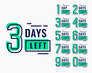 countdown time for number days left vector image