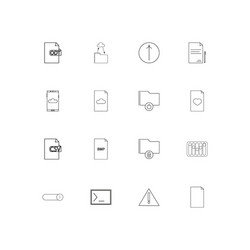 files and folders sign simple linear icons set vector image