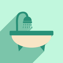 flat with shadow icon and mobile application vector image