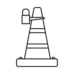 isolated object cone and road sign web element vector image