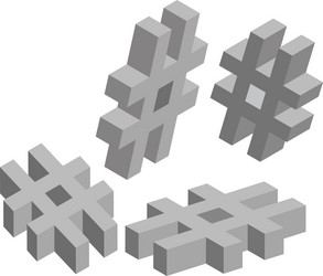 isometric number symbol template for creating vector image