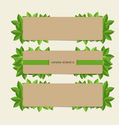 Nature banner eco organic labels and cards vector