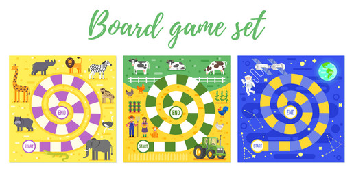 Farm board game template Royalty Free Vector Image