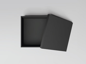 black open empty squares cardboard box top view vector