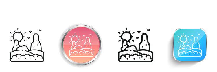 canyon icon thin linear regular and button style vector image