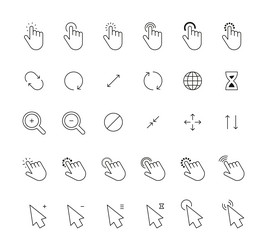 click cursor icons computer clicking pointer icon vector