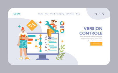 open source web banner or landing page software vector image