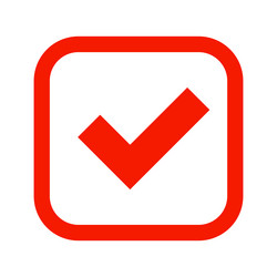 Red checkbox icon confirmation and authentication vector