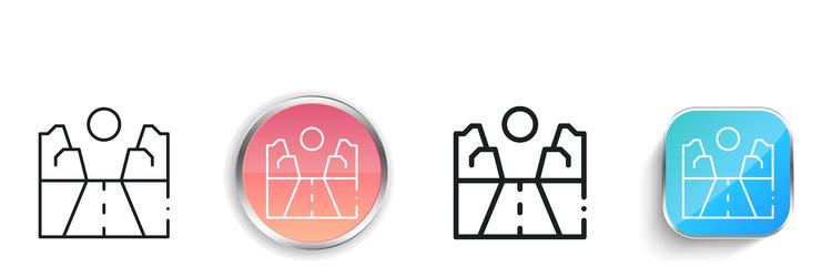 canyon icon thin linear regular and button style vector image
