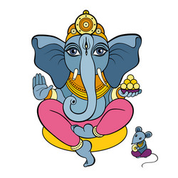 ganapati meditation in lotus pose vector