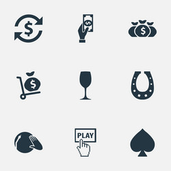 Set of simple casino icons vector