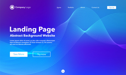 gradient abstract wave background landing page vector image