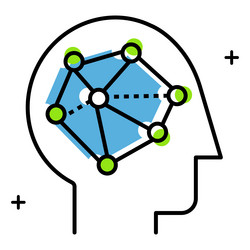 neural pathways and cognitive science icon design vector image