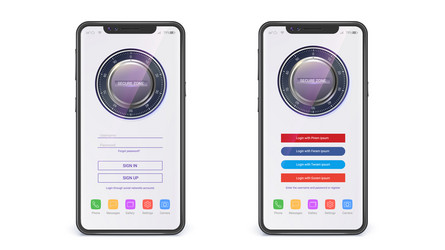 ui design registration and enter page screen vector image
