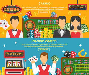 Casino and gambling banners set vector