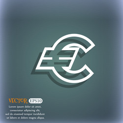 euro eur icon symbol on the blue-green abstract vector