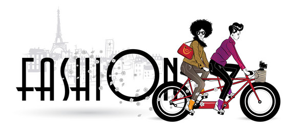 fashion girl in sketch style on a white background Vector Image