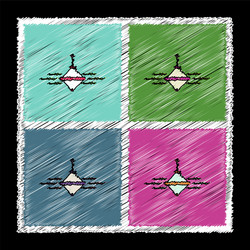 set of flat shading style icons rotating vector image