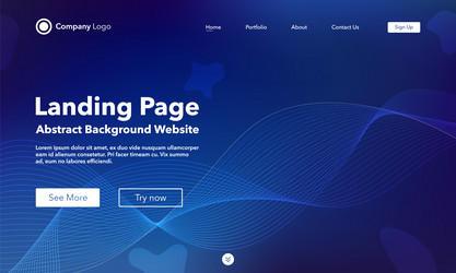 gradient abstract wave background landing page vector image