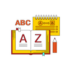 learn language concept with textbook vector image