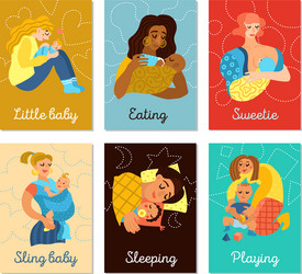 Motherhood Cards - Family Moments Vector Image