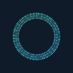 cyber security binary digital circles isolated vector image