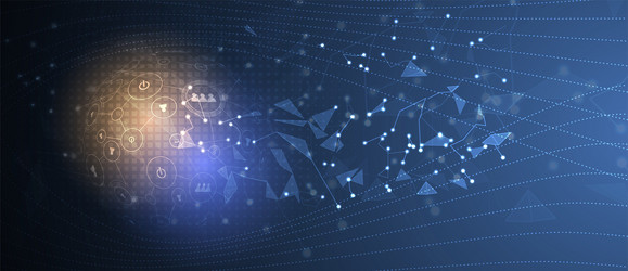 neural network concept connected cells with links vector image