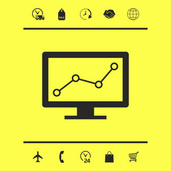 computer monitors with graph graphic elements vector image