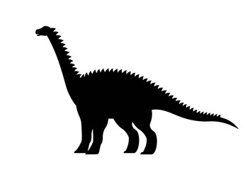 Diplodocus dinosaur silhouette isolated on white vector