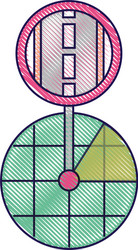 gps navigation screen pointer map road vector image
