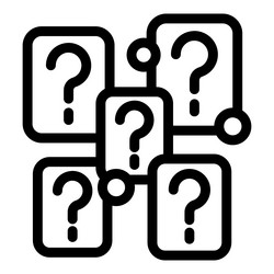 question mark boxes connected representing faq vector image