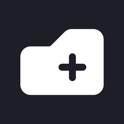 add to folder dark mode glyph ui icon vector image