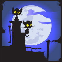 cats on the moon vector