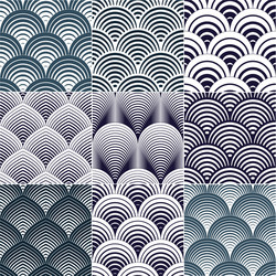 geometric seamless patterns set abstract tiling vector image