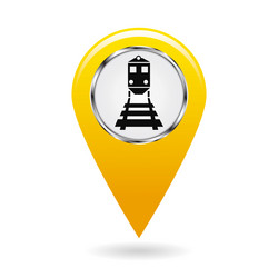 map pointer index of rail traffic the train vector image