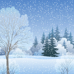 Christmas snowy background snow winter landscape Vector Image