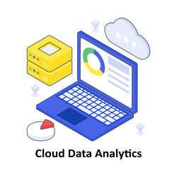 cloud data analytics isometric colored vector image