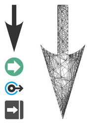 net sharp down arrow mesh vector image