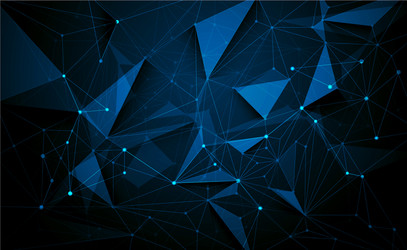 3d geometric polygon with molecule structure vector image