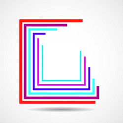 abstract colorful square logo with lines vector