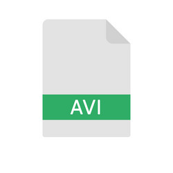 Avi icon on white background trendy filled vector