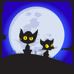 Two cats on the moon 13430417 Vector Art at Vecteezy