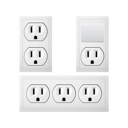 electrical socket type b with switch vector image