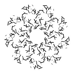 radial shape design with random line elements vector image