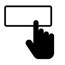 an icon of a hand tapping button index finger vector image